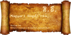 Magyari Bogárka névjegykártya